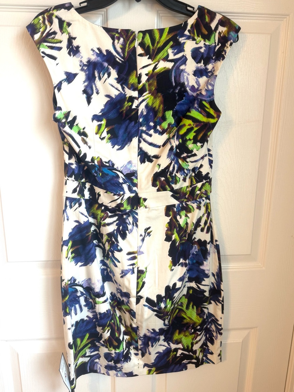 French Connection White Dress with Blue, Green & Purple Floral Print - Picture 2 of 2